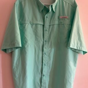 Habit 40+ Solar Factor Size XL Button Up Vented Fishing Shirt Men’s Mint Green